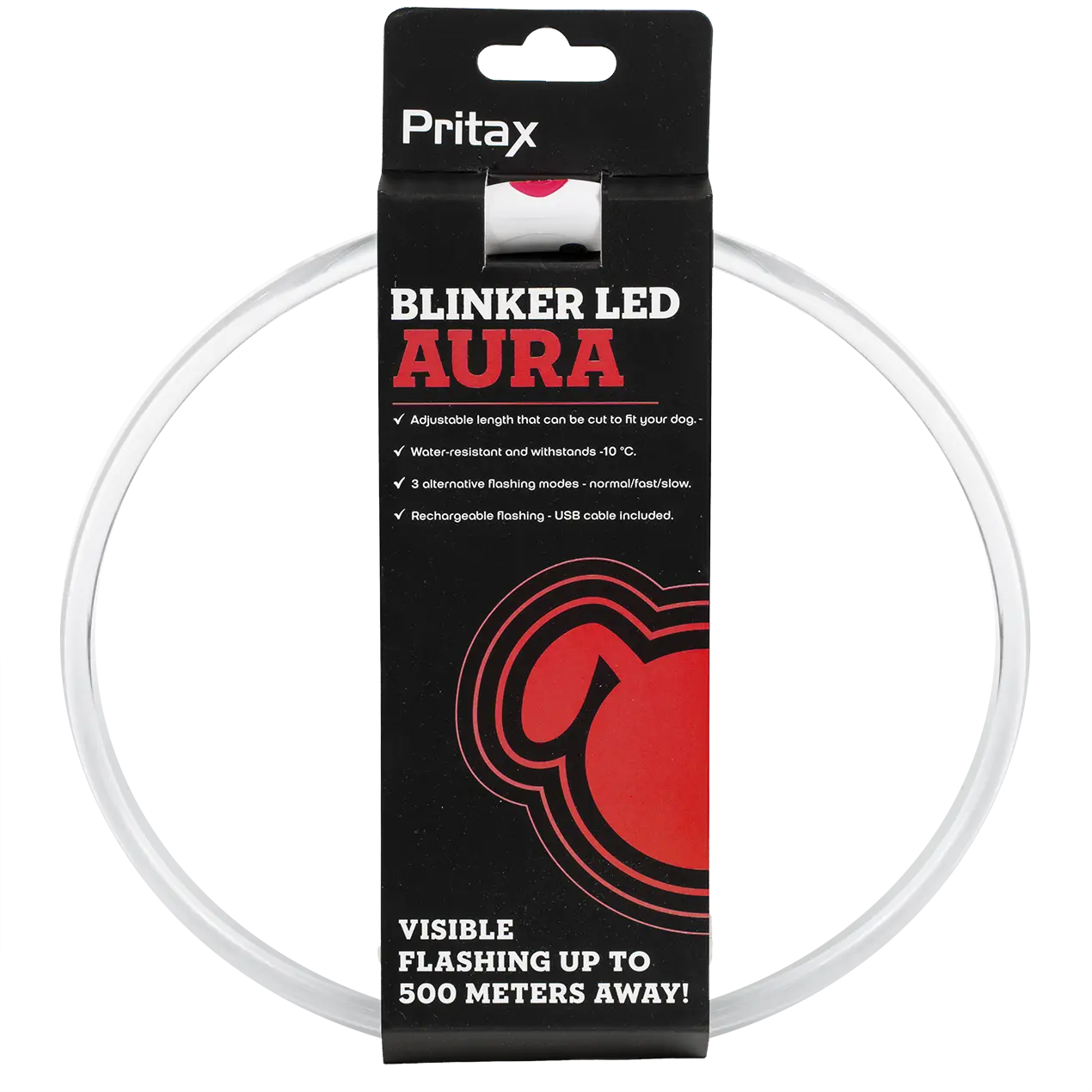 Blinkhalsband LED Aura Röd