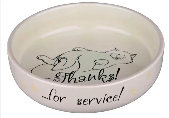 Keramikskål "Thanks for service"för kortnos