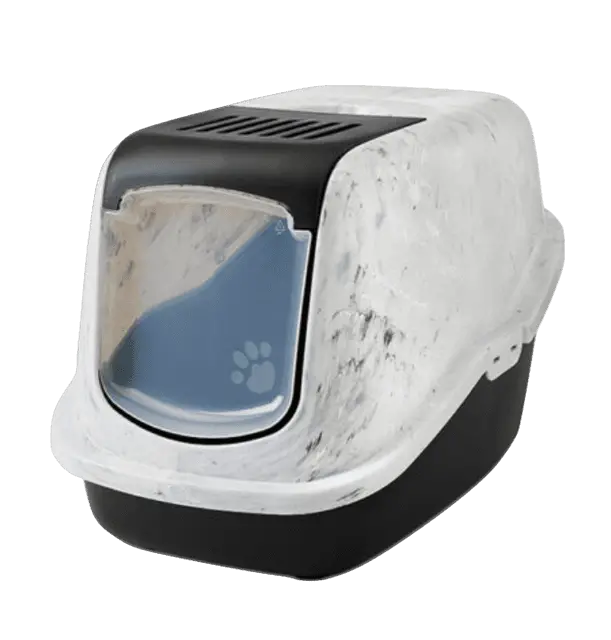 Kattlåda Nestor Marble med tak Grå