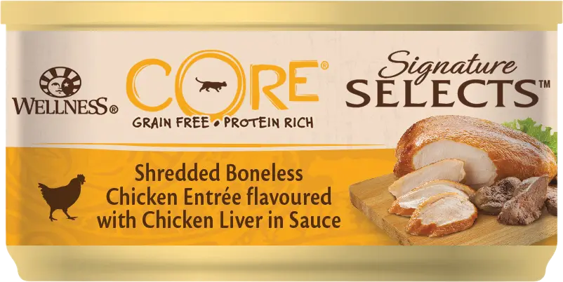 Cat Adult Signature Selects Shredded Chicken & Chicken Liver Wet