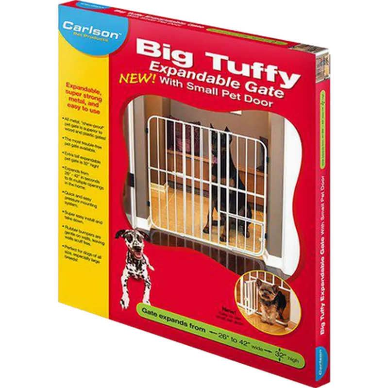 Pet Gate Big Tuffy Expandable With Small Pet Door