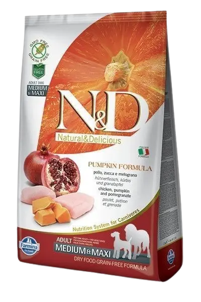 N&D Dog Pumpkin Kyckling & Granatäpple Adult Medium/Maxi 2,5 kg