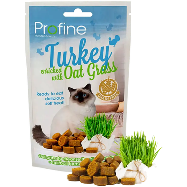 Cat Semi Moist Snack Turkey & Oat Grass