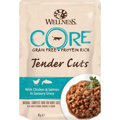 Cat Adult Tender Cuts Chicken & Salmon in Savoury Gravy Wet