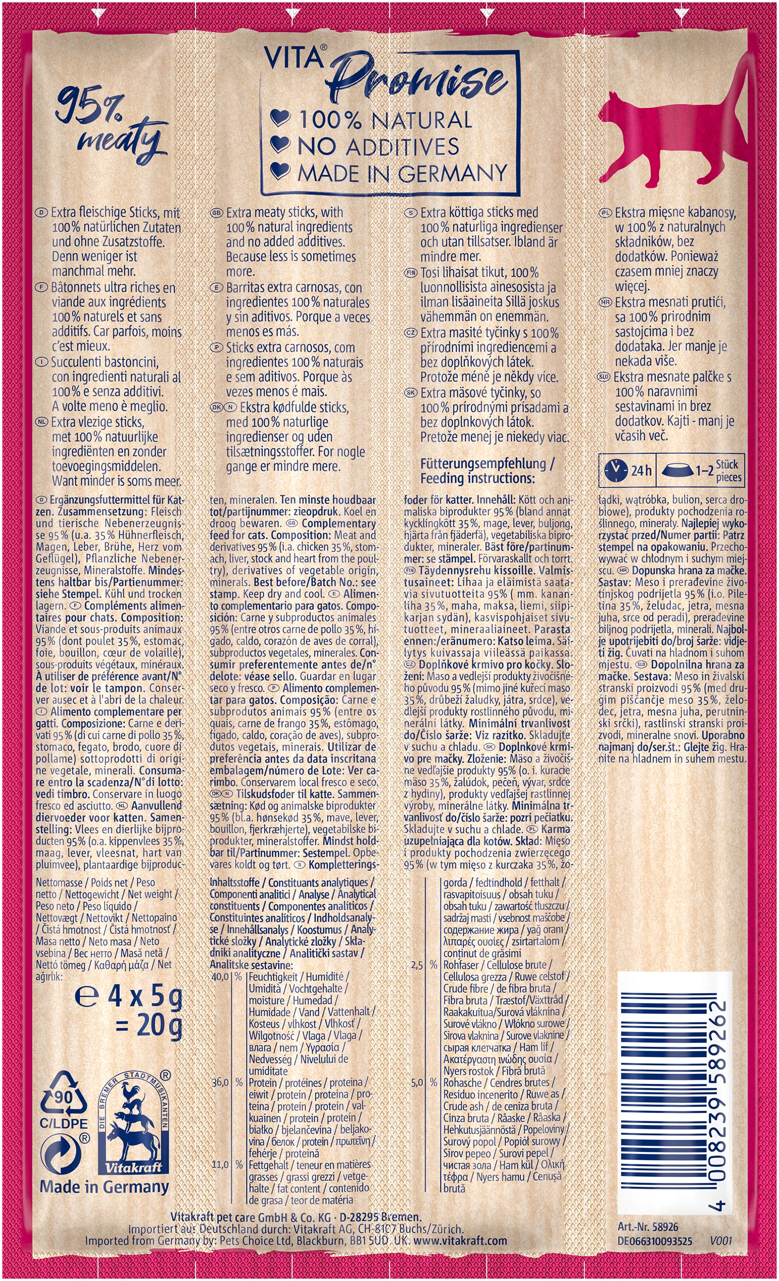 Vita Naturals Stick Kyckling Katt