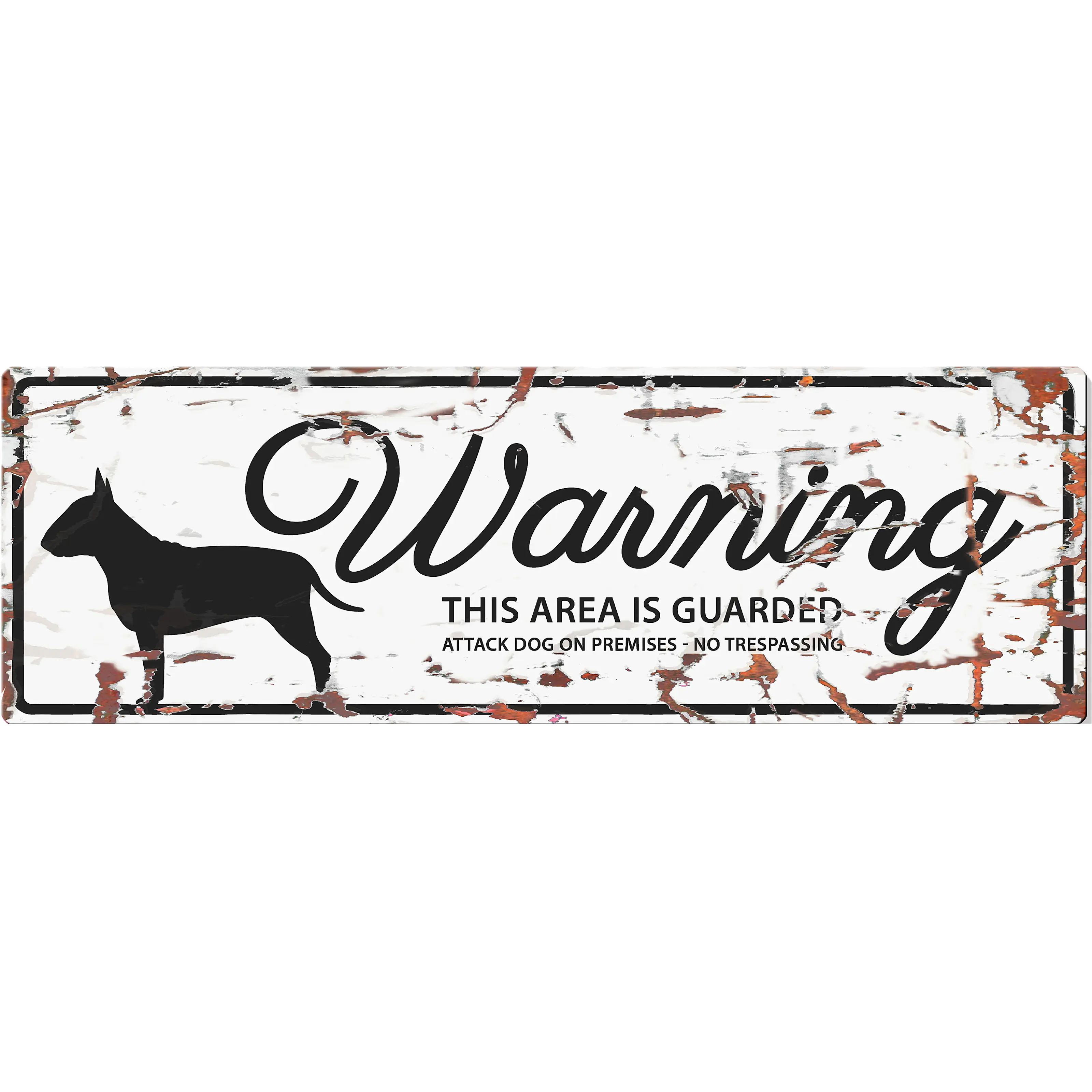 Varningsskylt Bull Terrier Metal Engelska