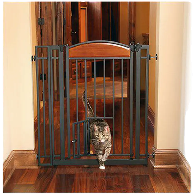 Pet Gate Easy Close Walk Through With Small Pet Door