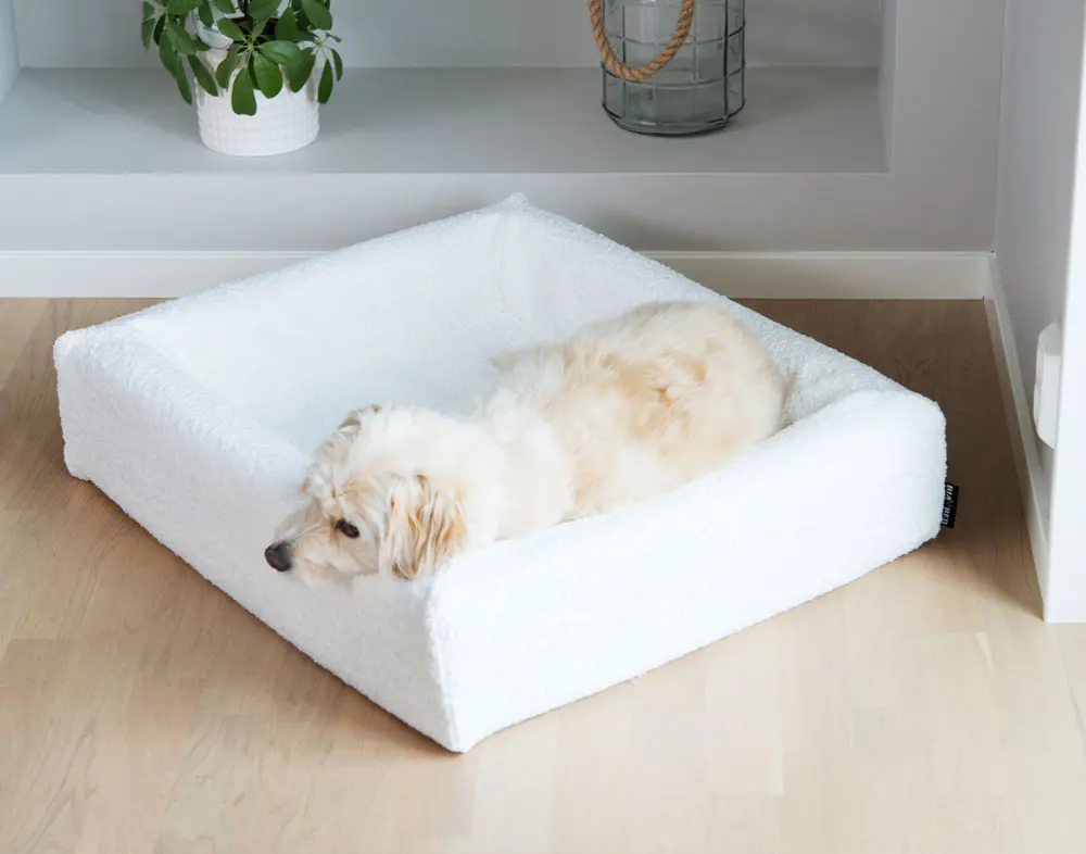 Överdrag Premium Bouclé Vit