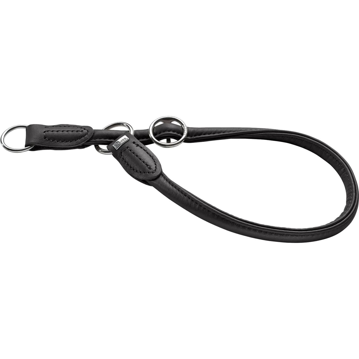 Hundhalsband Ställbart Round & Soft Halvstryp Svart M 45cm