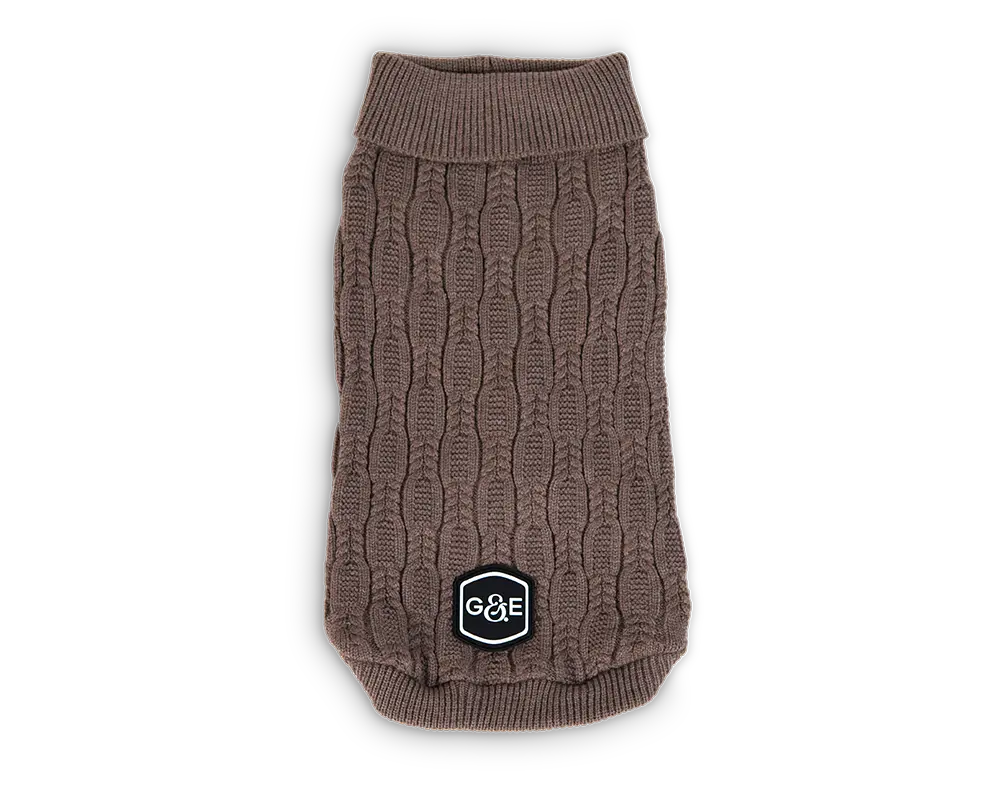 Stickad tröja Comfort Brun