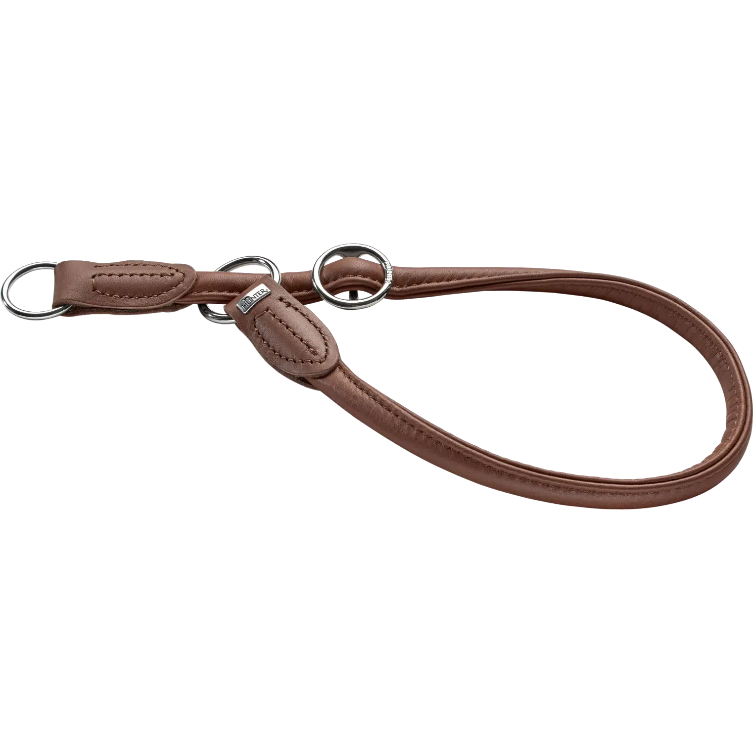 Hundhalsband Ställbart Round & Soft Halvstryp Brun M 45cm