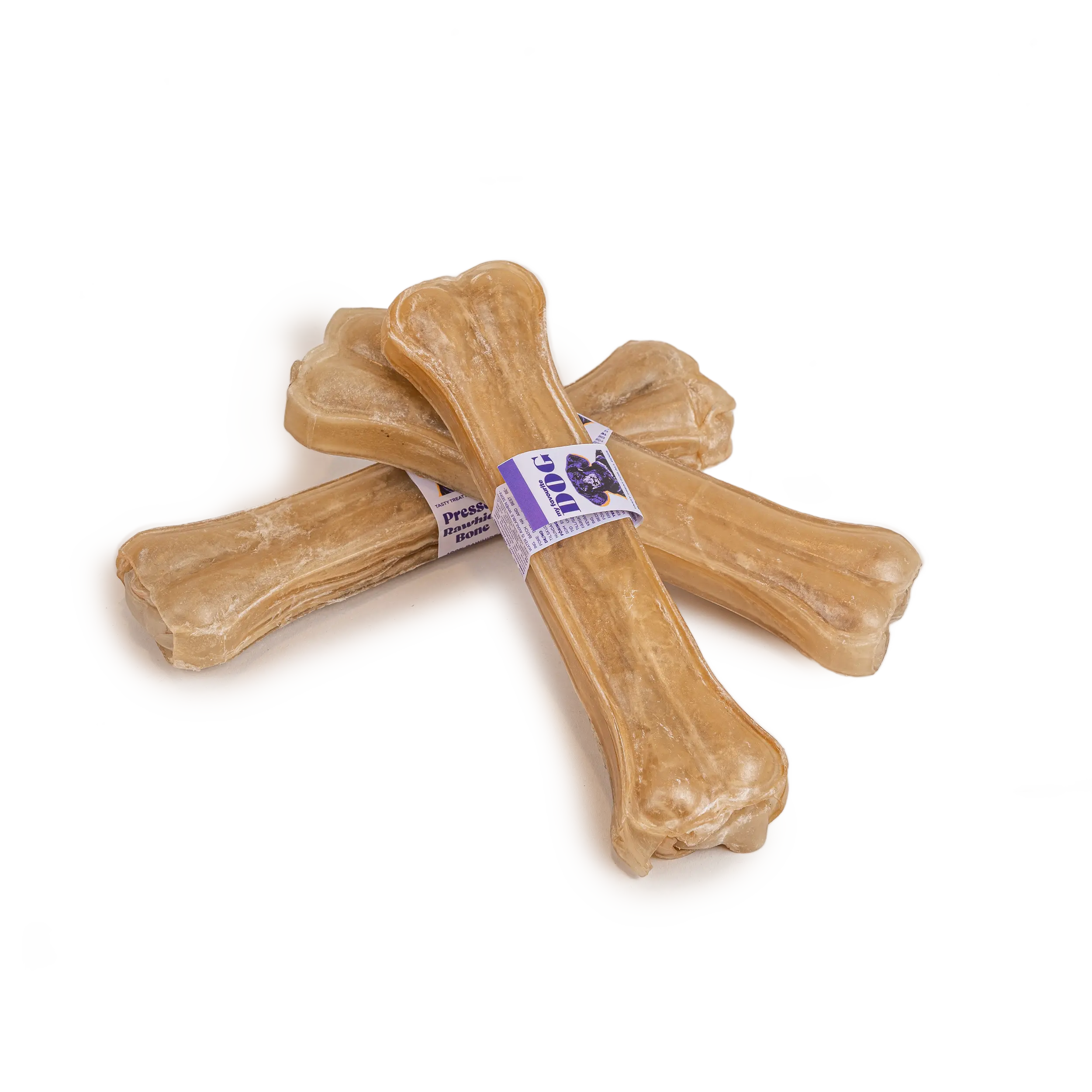 Pressed Rawhide chew Bone - Natural 21 cm