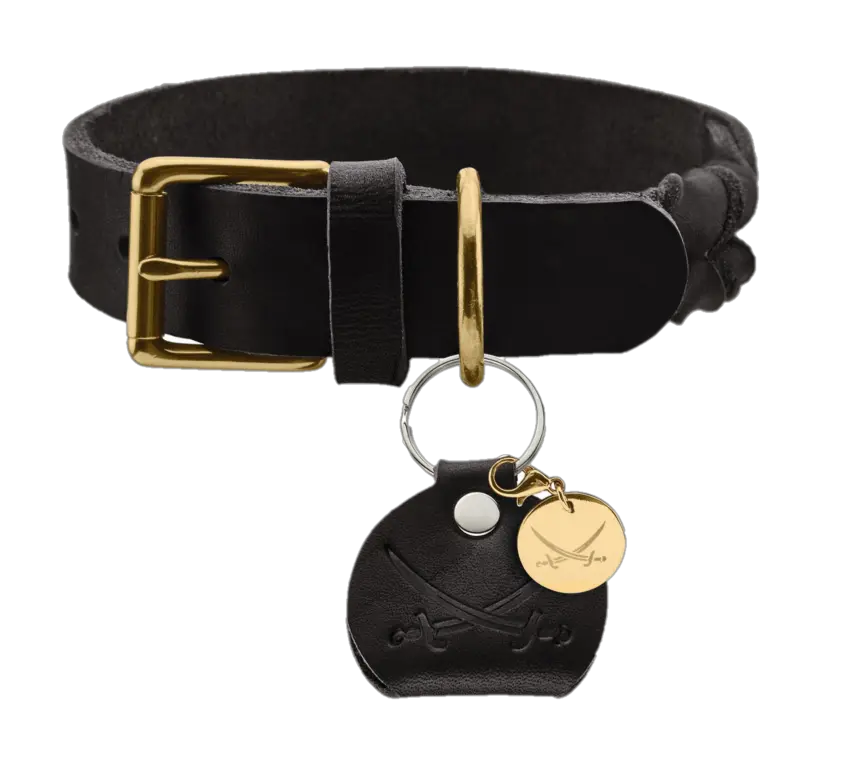 Hundhalsband Sansibar Solid Cow Leather Svart