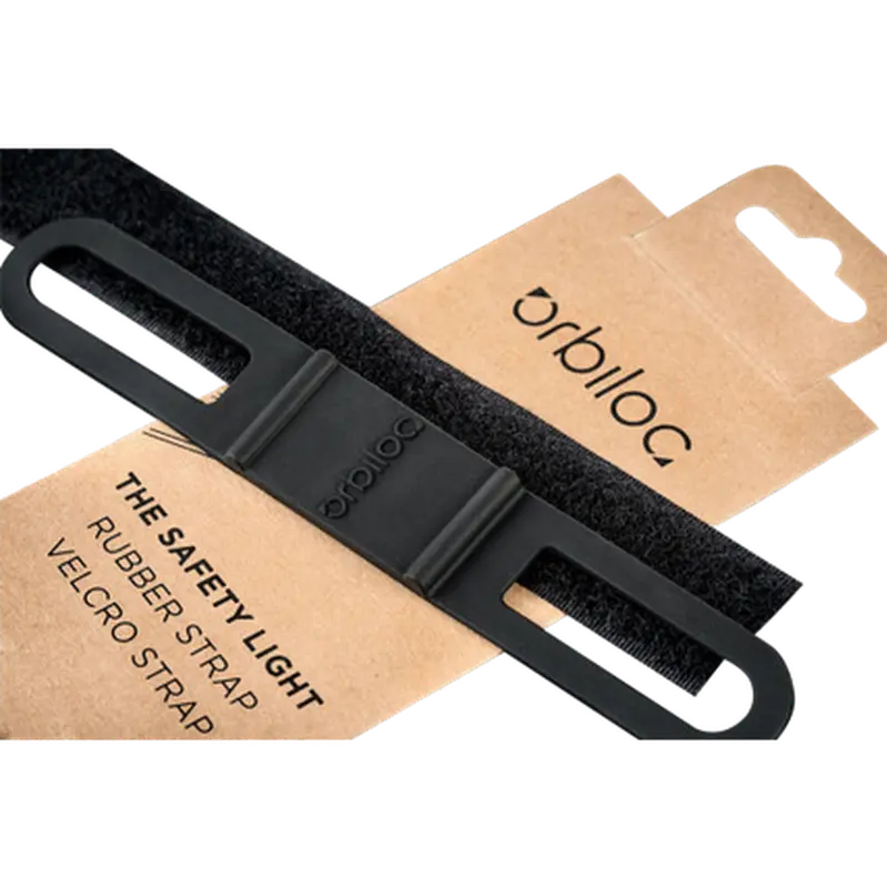 Dual Accessories Straps Kit Rubber Strap and Velcro Strap - Attachment For Safety Light LED Black 1 st