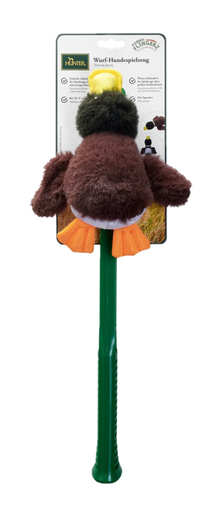Dog Toy Flingerz Furry Duck With Launcher