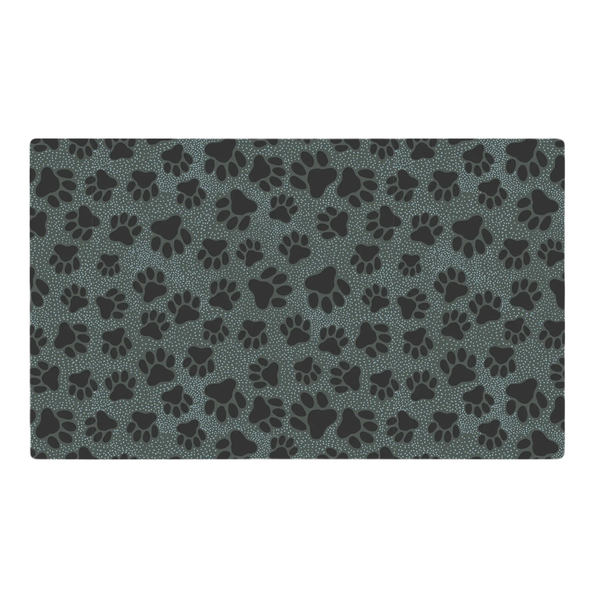 Paw Dots Black Pet Placemat