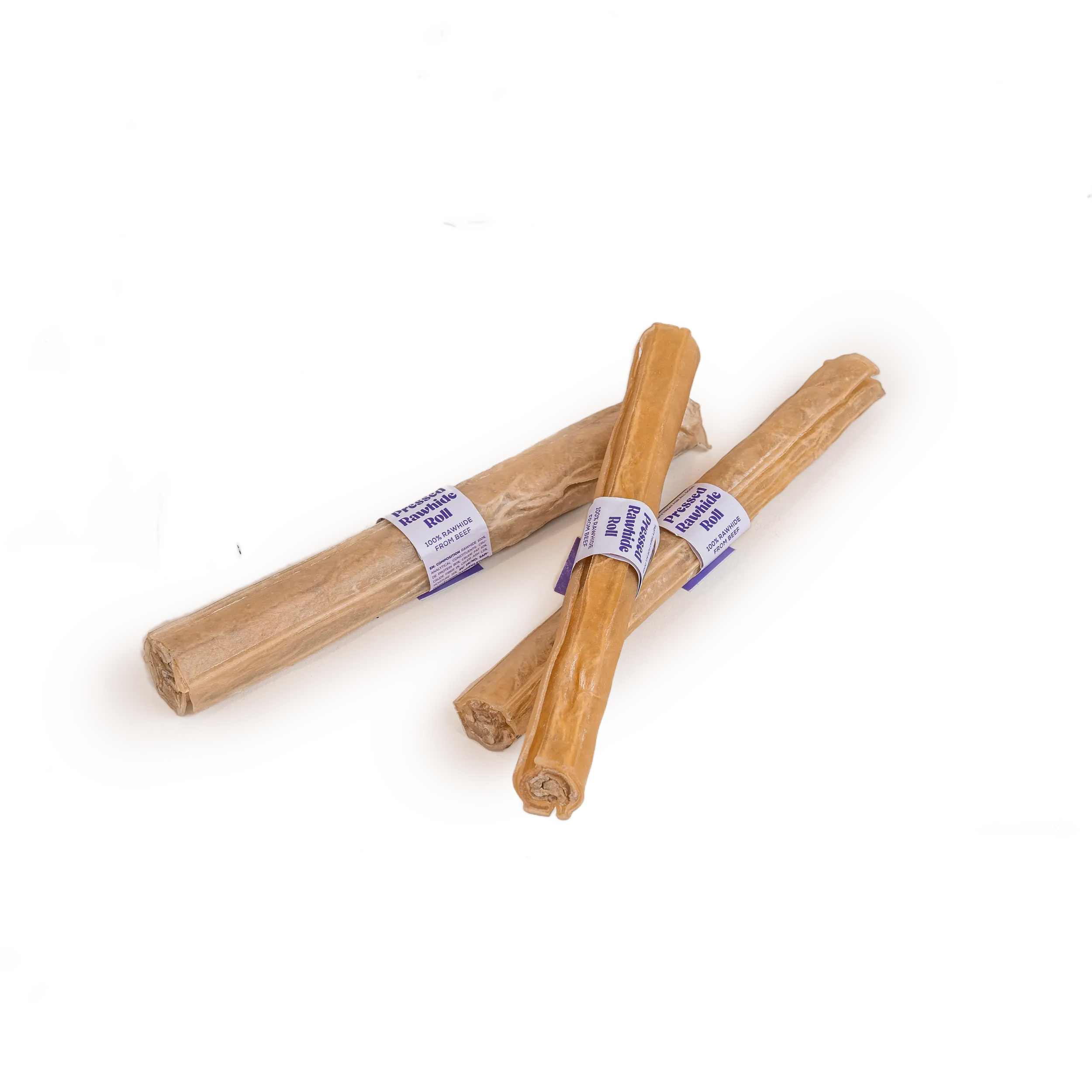 Pressed Rawhide chew Roll - Natural 20 cm