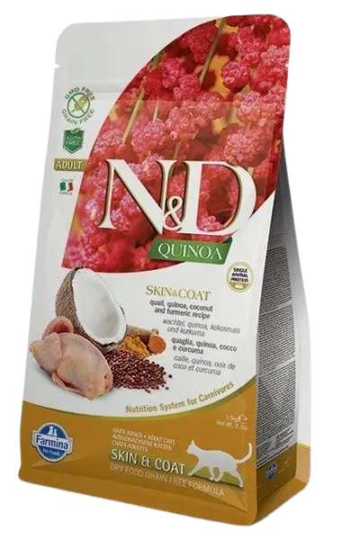 Cat N&D Quinoa Skin & Coat Quail Adult