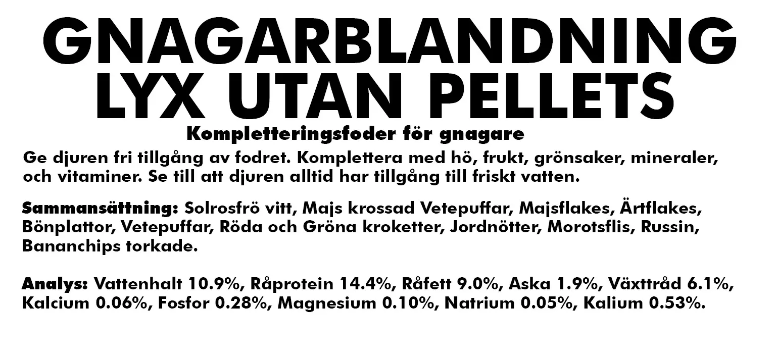 Gnagarblandning Lyx Utan Pellets
