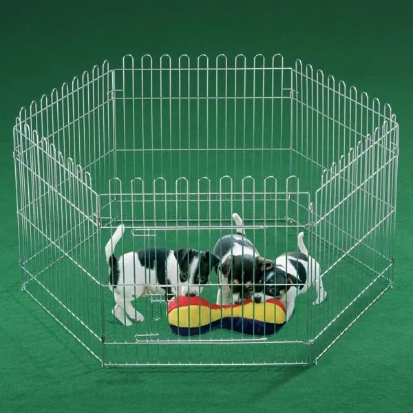 Zink Plated Puppies Play Pen