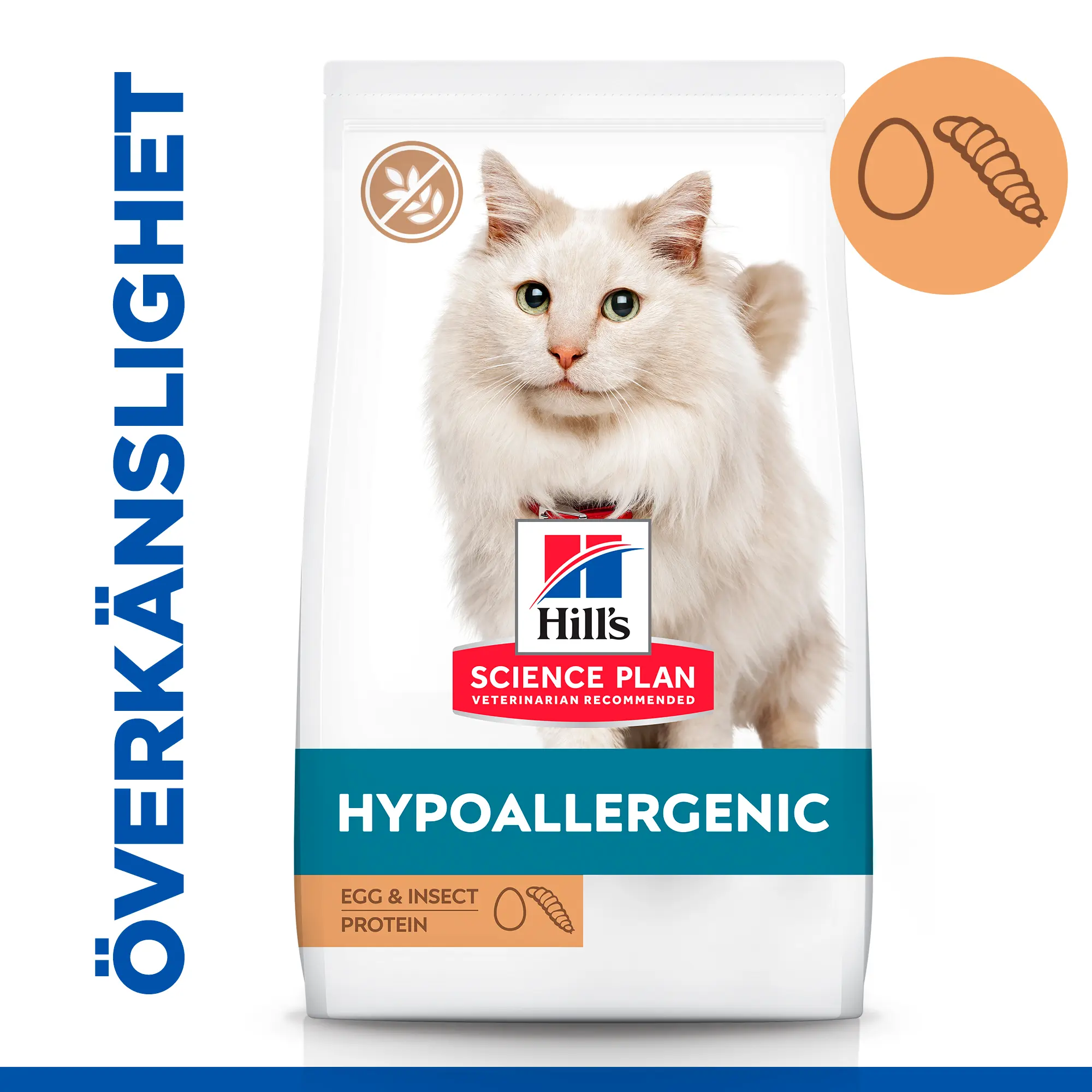 Hypoallergenic Adult kattfoder med ägg & insektsprotein
