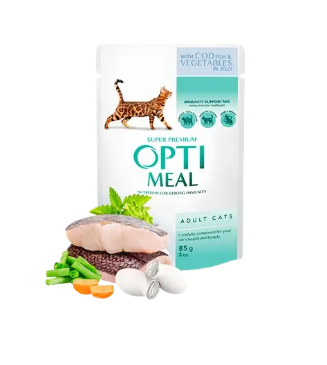 Cat Adult with Cod Fish and Veggies in Jelly
