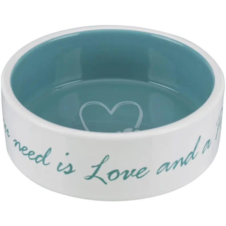Pet's Home Ceramic Bowl Cream/Petrol