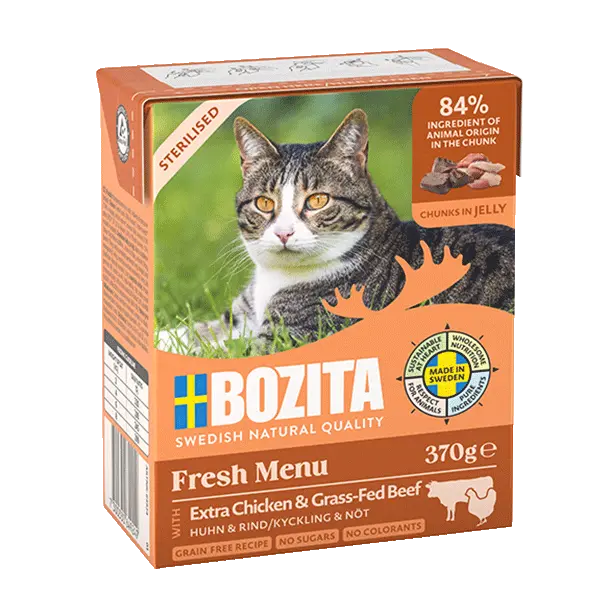 Sterilised Chicken & Beef in Jelly Tetra
