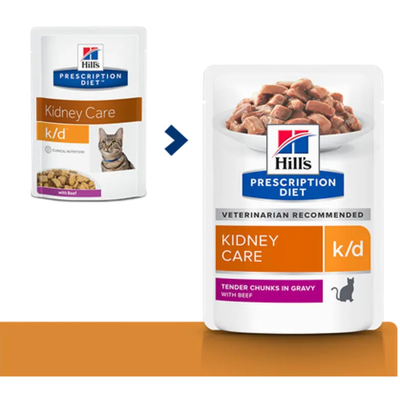k/d Kidney Care Beef Pouch - Wet Cat Food