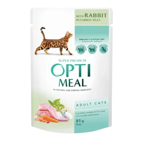 Adult Cats With Rabbit In Carrot Jelly