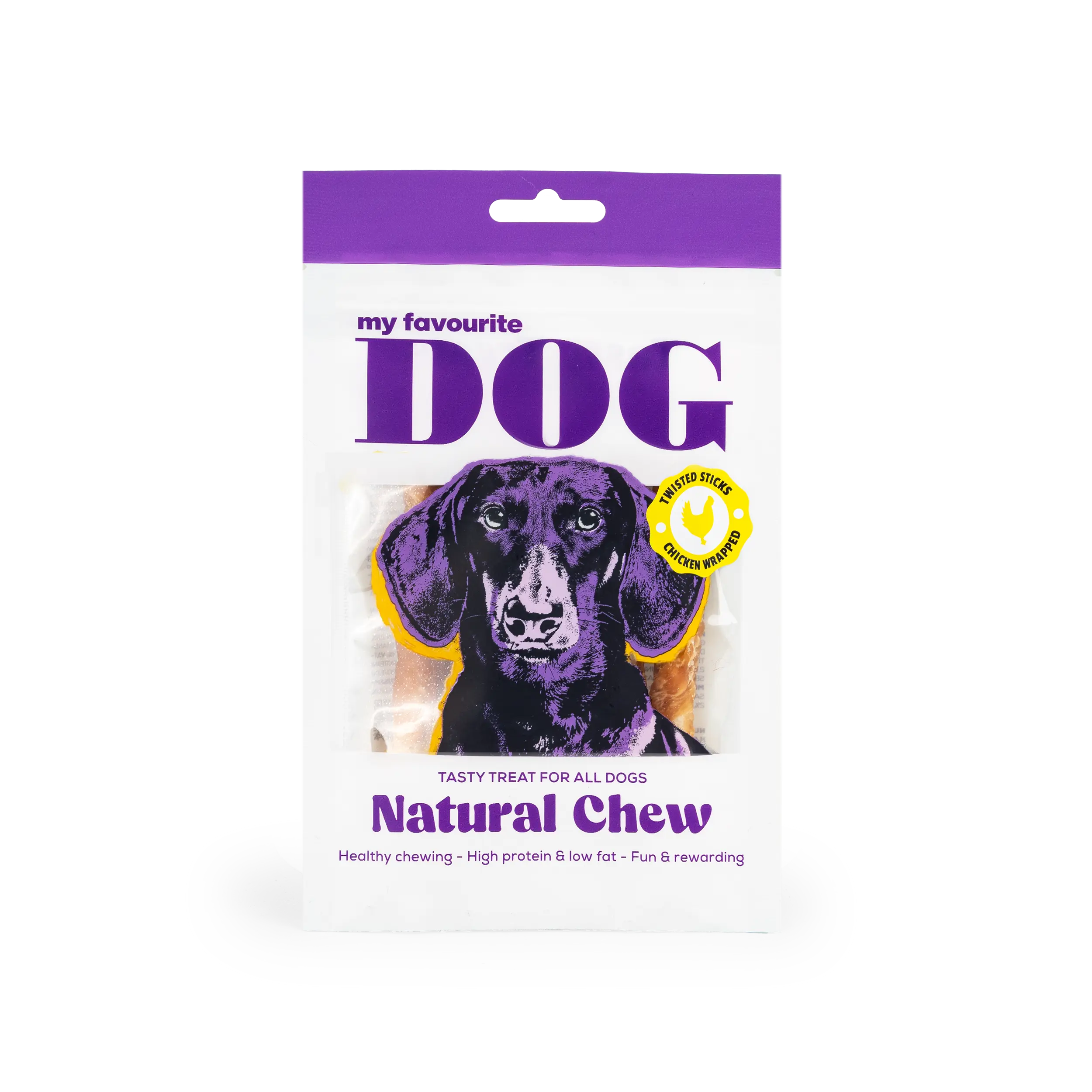 Twisted Rawhide Sticks - Chicken 12 cm, 72g,  6-pack