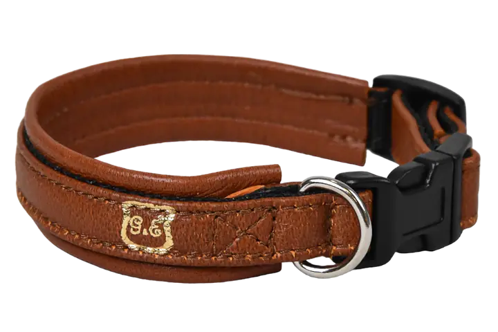 Hundhalsband Ställbart Skinn Cognac