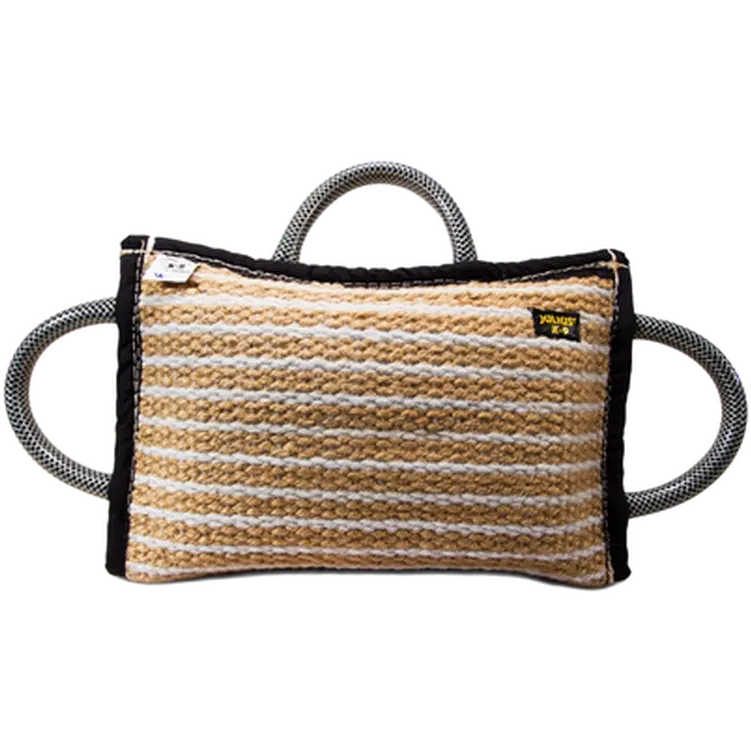 Bite Pad Jute Tug with 3 Handles Dog Training Accessory