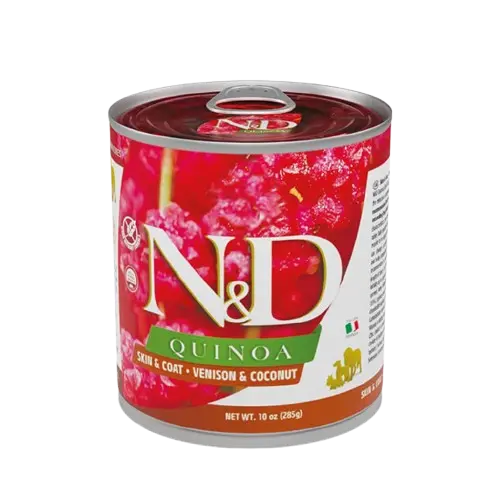 N&D Dog Quinoa Skin & Coat Venison Våtfoder för hundar