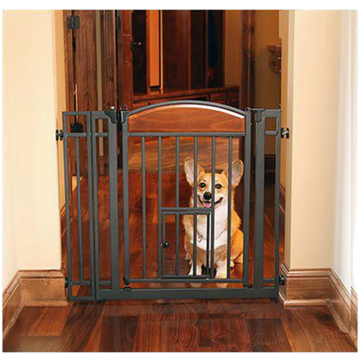 Pet Gate Easy Close Walk Through With Small Pet Door