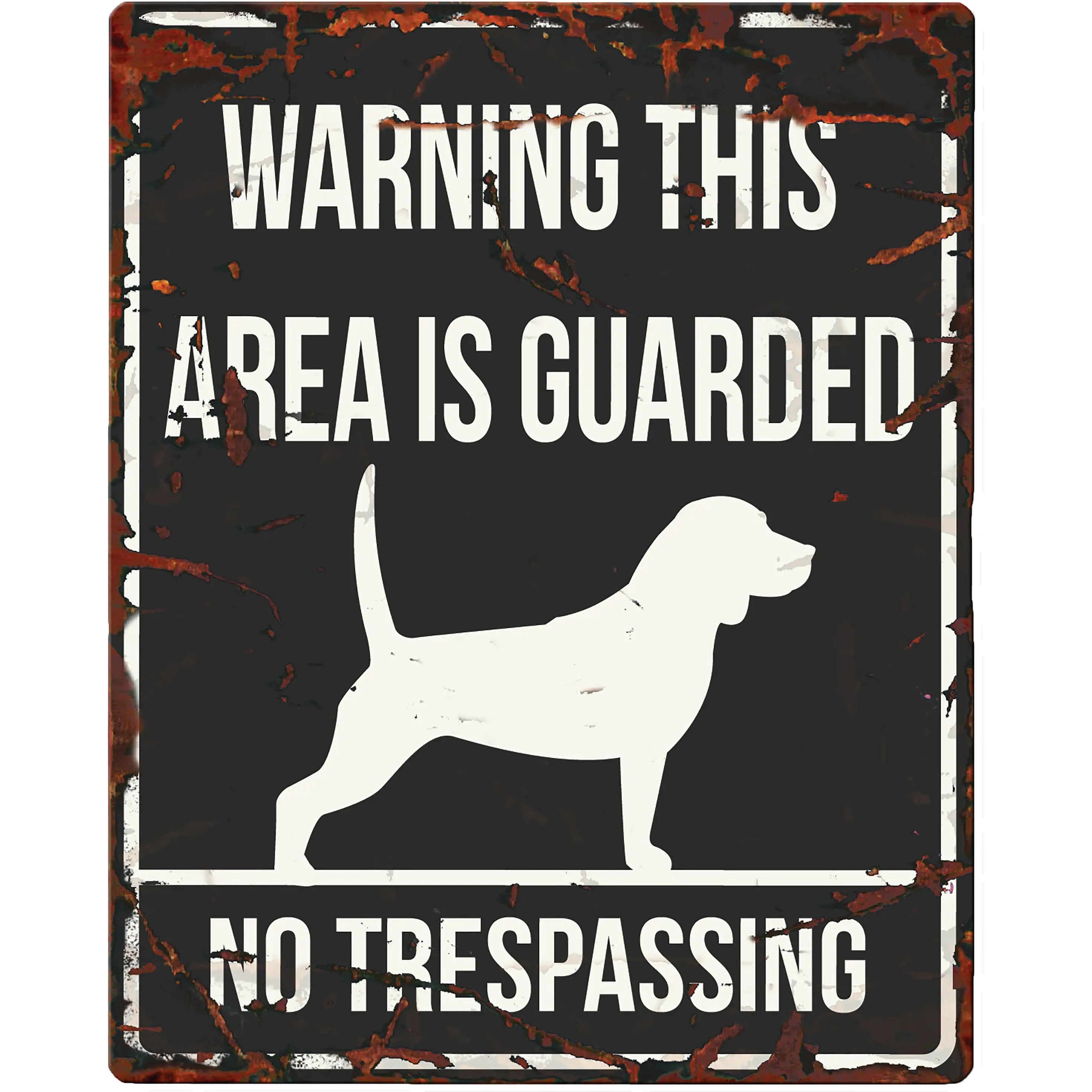 Varningsskylt Beagle Metal Engelska