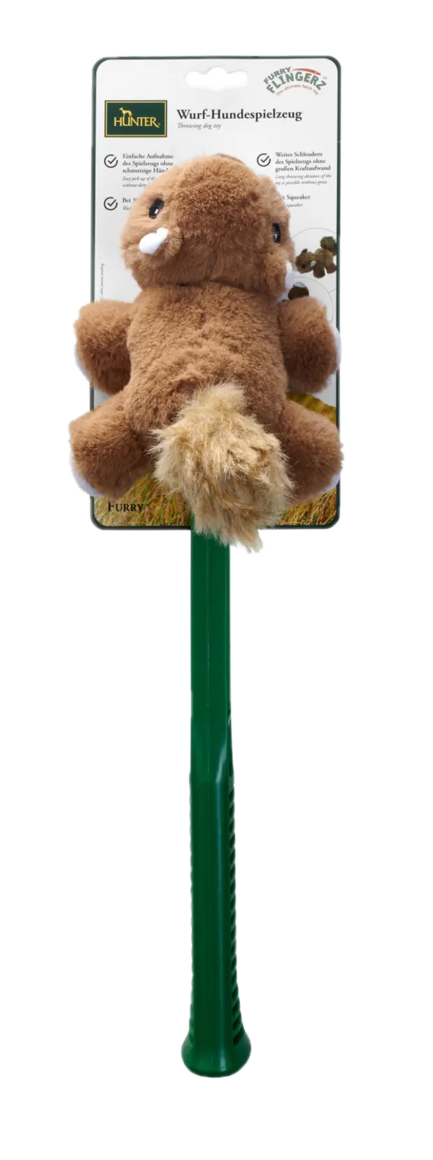 Dog Toy Flingerz Furry Squirrel With Launcher