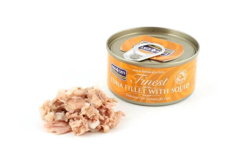 Våtfoder tonfisk och bläckfisk