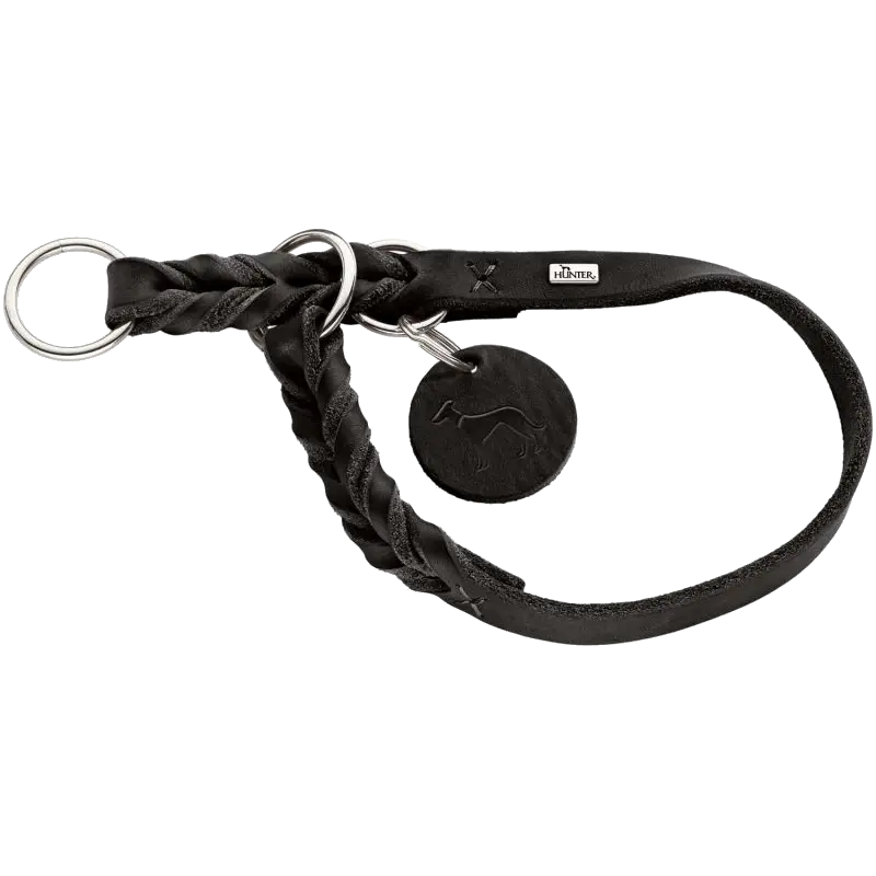Hundhalsband Ställbart Solid Education Halvstryp Svart