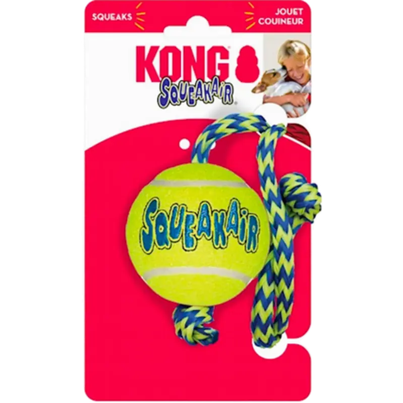 Air Dog Squeakers Ball Rope Toy