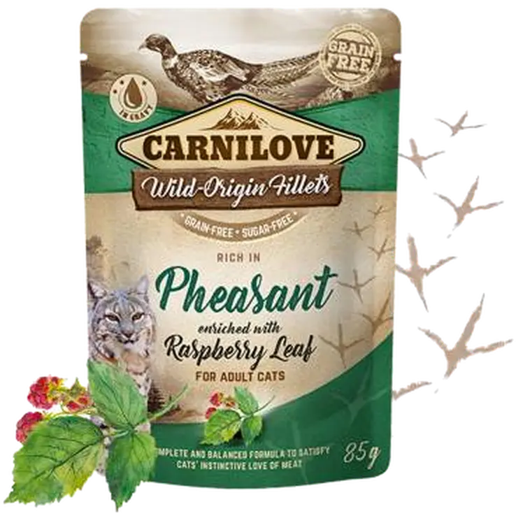 Cat Pouch Pheasant enriched with Raspberry Leaves