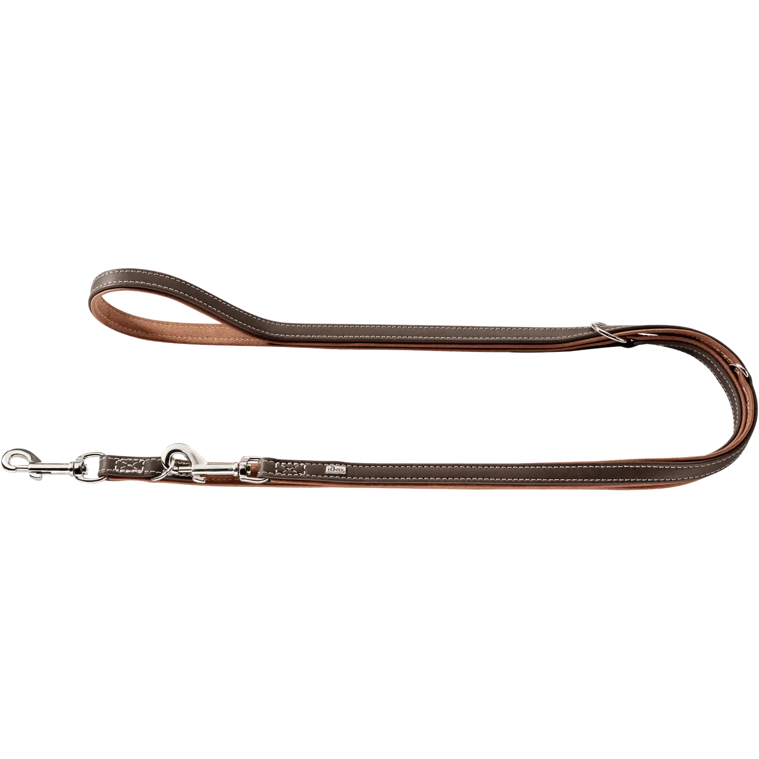 Hundkoppel Ställbart Porto Mörkbrun/Cognac 200cm/15mm