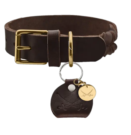 Hundhalsband Sansibar Solid Cow Leather Mörkbrun