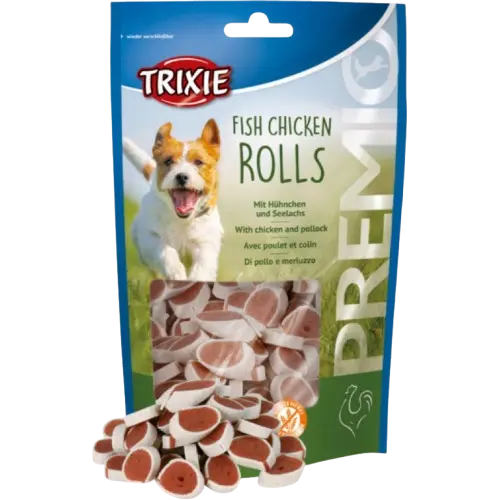 Hundsnacksrullar Kyckling & Lax Light
