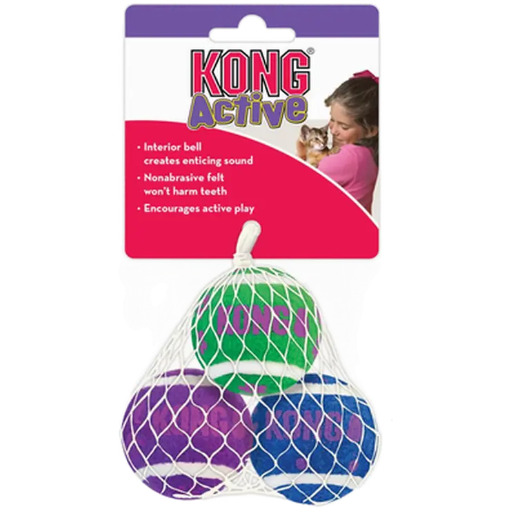 Active Cat Tennis Balls with Bells Toy