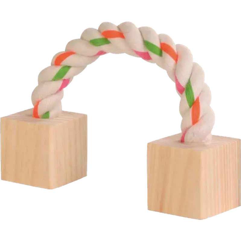Playing Rope Cotton with Wooden Blocks