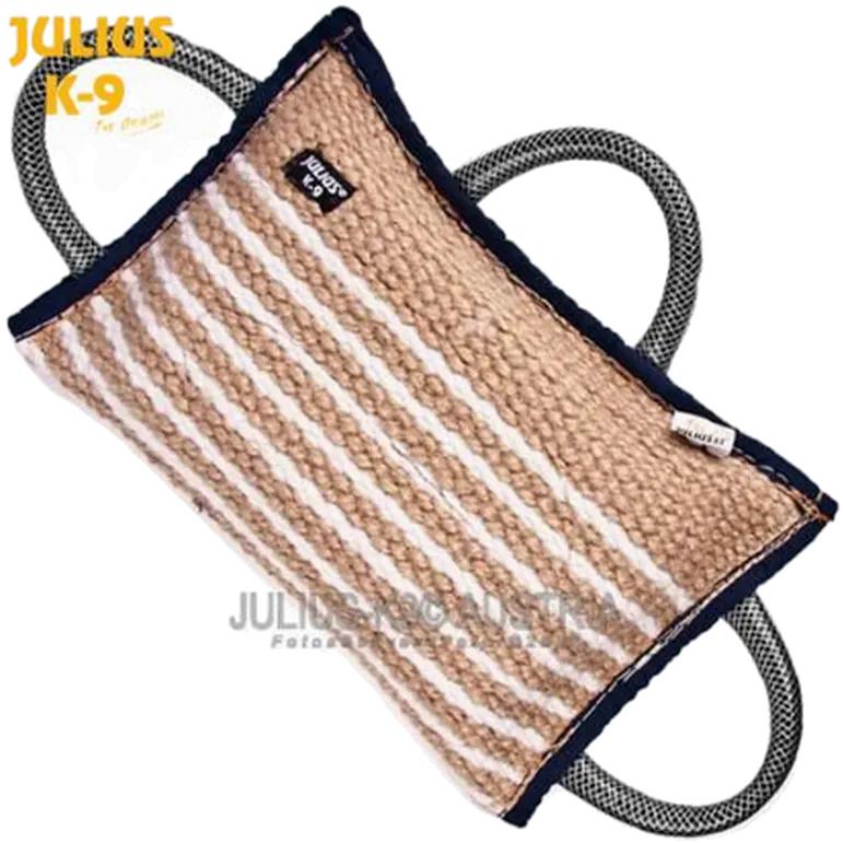 Bite Pad Jute Tug with 3 Handles Dog Training Accessory