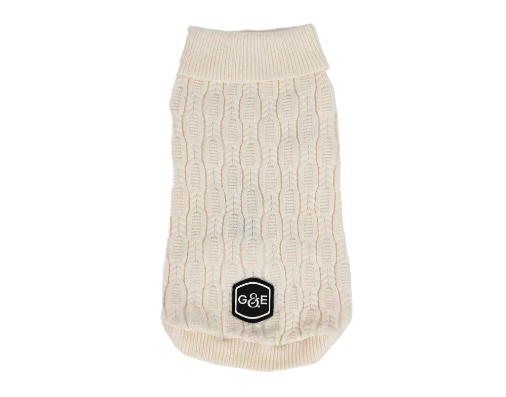 Stickad tröja Comfort Beige