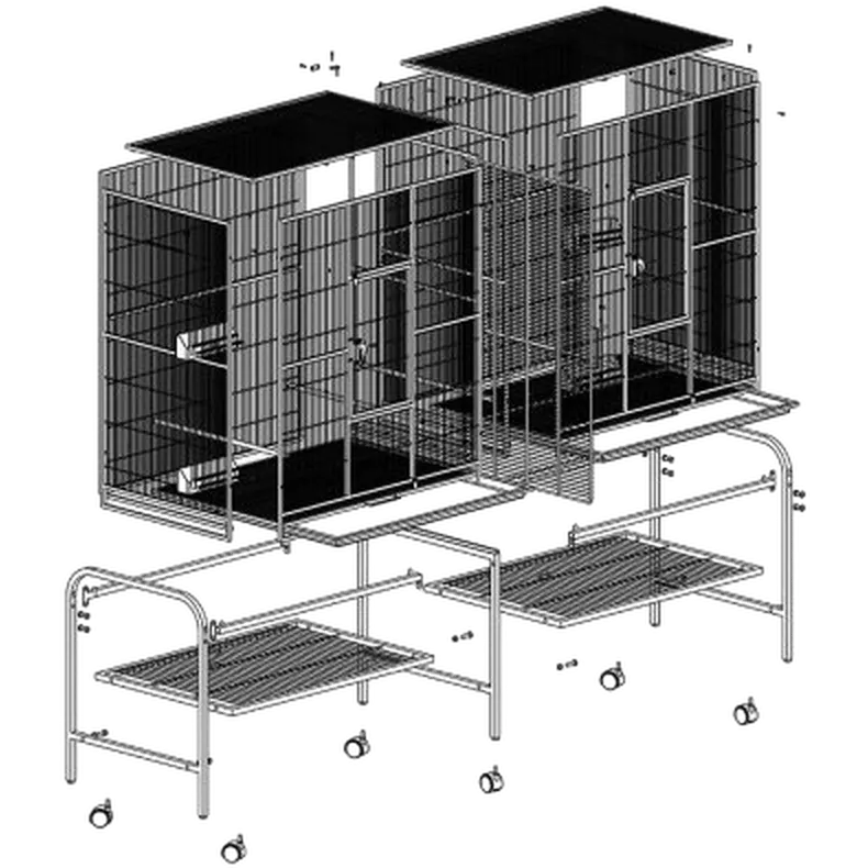 Fågelbur Rival Dubbel m Bord