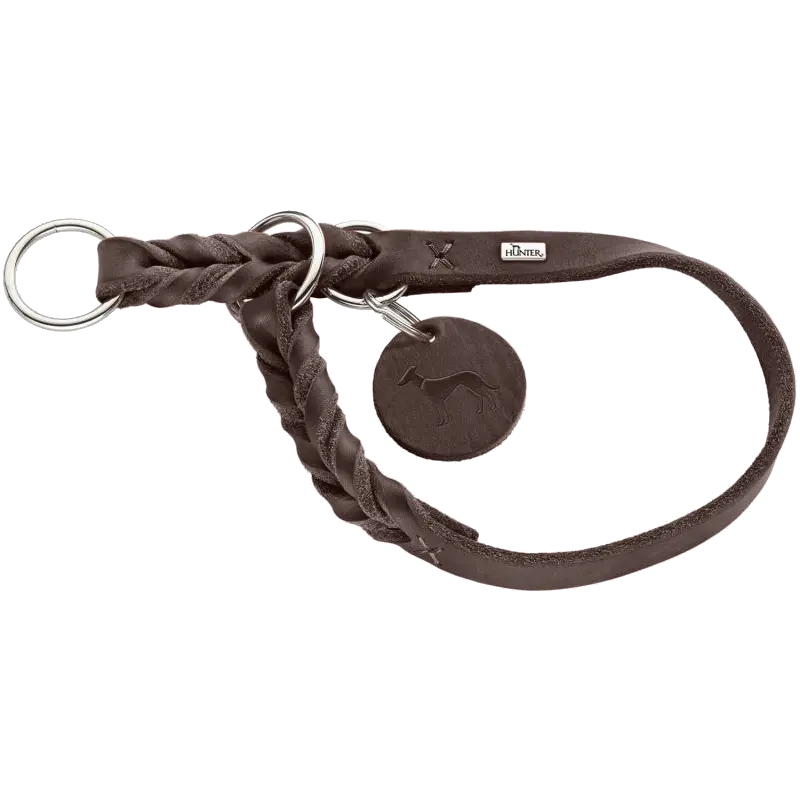 Hundhalsband Ställbart Solid Education Halvstryp Brun